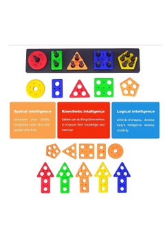Storio Storio Geometric Angle Blocks, Sorting & Stacking Toys for Toddlers and Kids Preschool, Color Stacker Shape Sorter Gift Educational Blocks Learning Toy for 1 2 3 Years Boys and Girls, 26 Pcs  - Image 5
