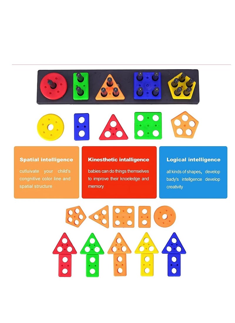 Storio Storio Geometric Angle Blocks, Sorting & Stacking Toys for Toddlers and Kids Preschool, Color Stacker Shape Sorter Gift Educational Blocks Learning Toy for 1 2 3 Years Boys and Girls, 26 Pcs  - Image 5