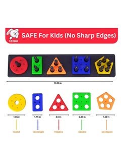 Storio Storio Geometric Angle Blocks, Sorting & Stacking Toys for Toddlers and Kids Preschool, Color Stacker Shape Sorter Gift Educational Blocks Learning Toy for 1 2 3 Years Boys and Girls, 26 Pcs  - Image 3