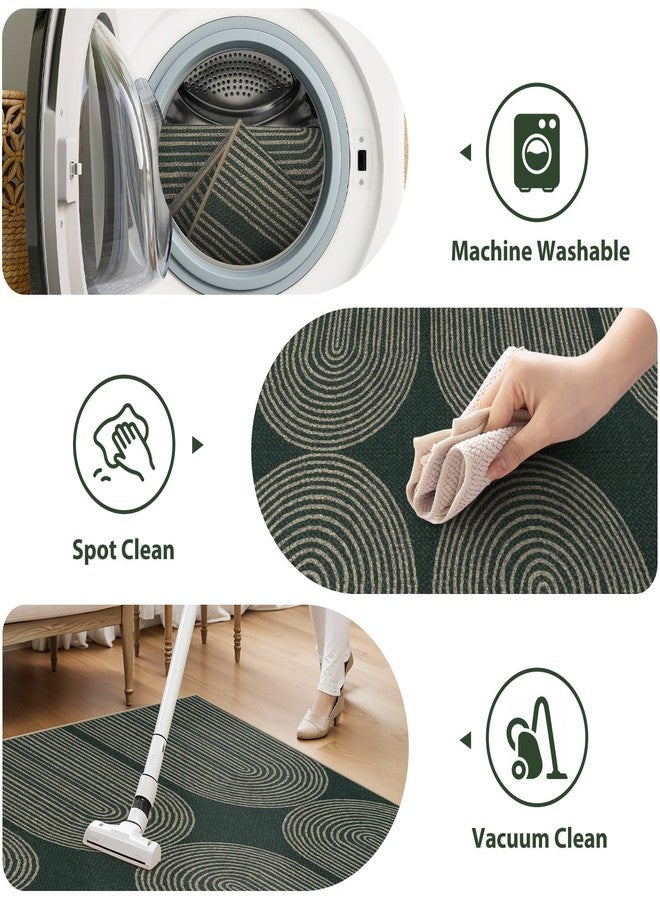 لايف بوكس سجادة لايف بوكس العصرية بألوان قوس قزح سهلة الغسل من الجوت، مقاس 5x7، مناسبة لغرفة المعيشة والفناء والمنزل الريفي، سجادة أرضية محايدة مانعة للانزلاق للمكتب والفناء الخلفي (5x7 قدم، أخضر) - Image 5