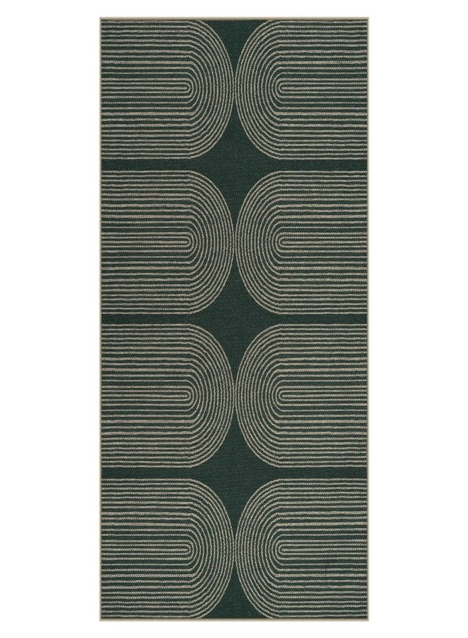 لايف بوكس سجادة لايف بوكس العصرية بألوان قوس قزح سهلة الغسل من الجوت، مقاس 5x7، مناسبة لغرفة المعيشة والفناء والمنزل الريفي، سجادة أرضية محايدة مانعة للانزلاق للمكتب والفناء الخلفي (5x7 قدم، أخضر) - Image 2