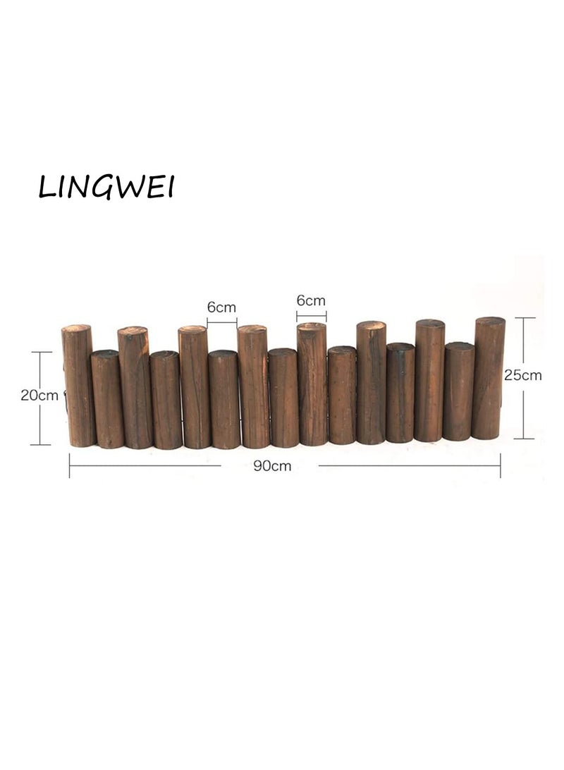 LINGWEI Wooden Garden Edging Border Wooden Fence For Landscaping Wooden Garden Fence Interlocking Panels Decorative Fence Lawn Stakes Garden Picket Fence For Indoor Outdoor - Image 5