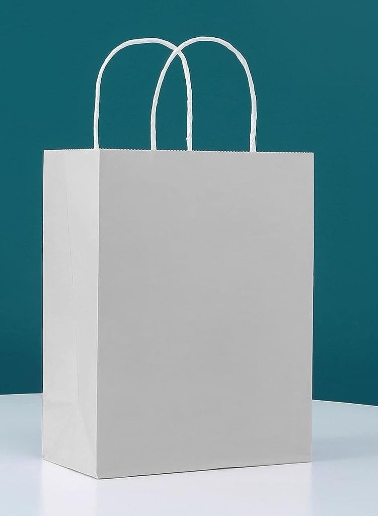 Cool Baby COOLBABY  Medium Gift Bags Kraft Paper Bags with Handles for Party Favors (21 x 27 x 11cm,silver gray),12 PCS 