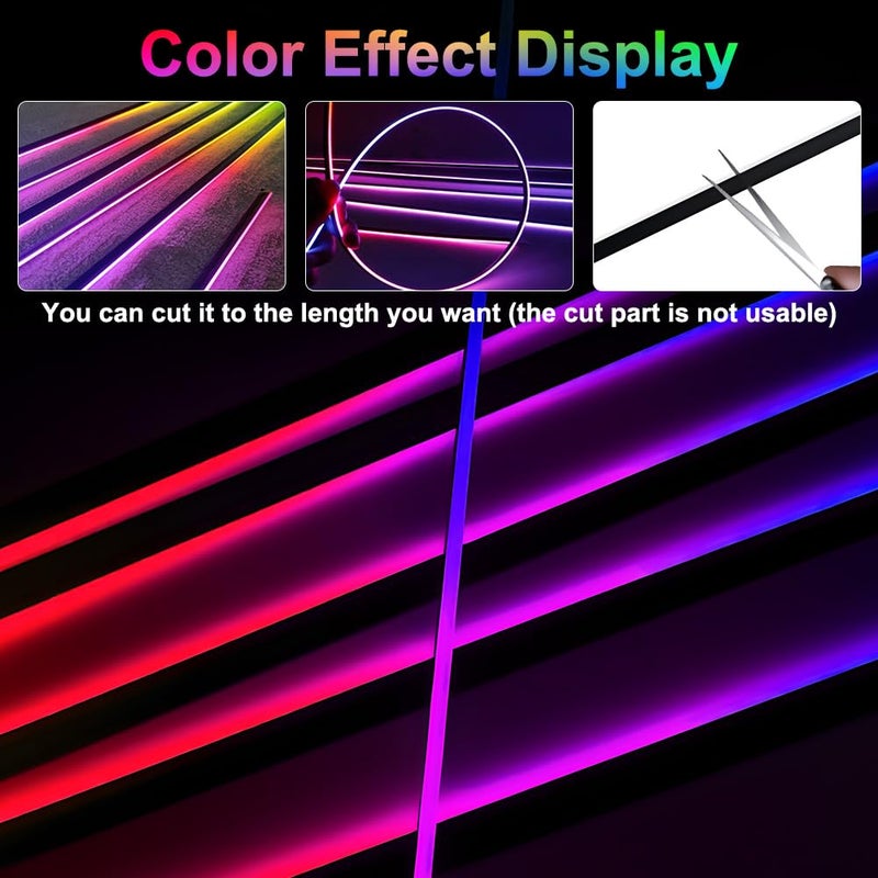 TEKSHINNY Acrylic Interior Car Ambient Lighting, Interior RGB LED Strip Kit with Music Sync Mode, 55 Inch Length Suitable for Pickup, Trucks, SUV and Large Vehicles (6 in 1) - Image 5