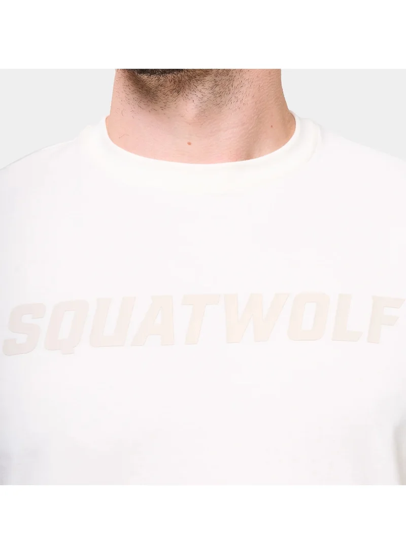 Squatwolf Pearl White Wordmark Regular T-Shirt for Men | Best Price UAE