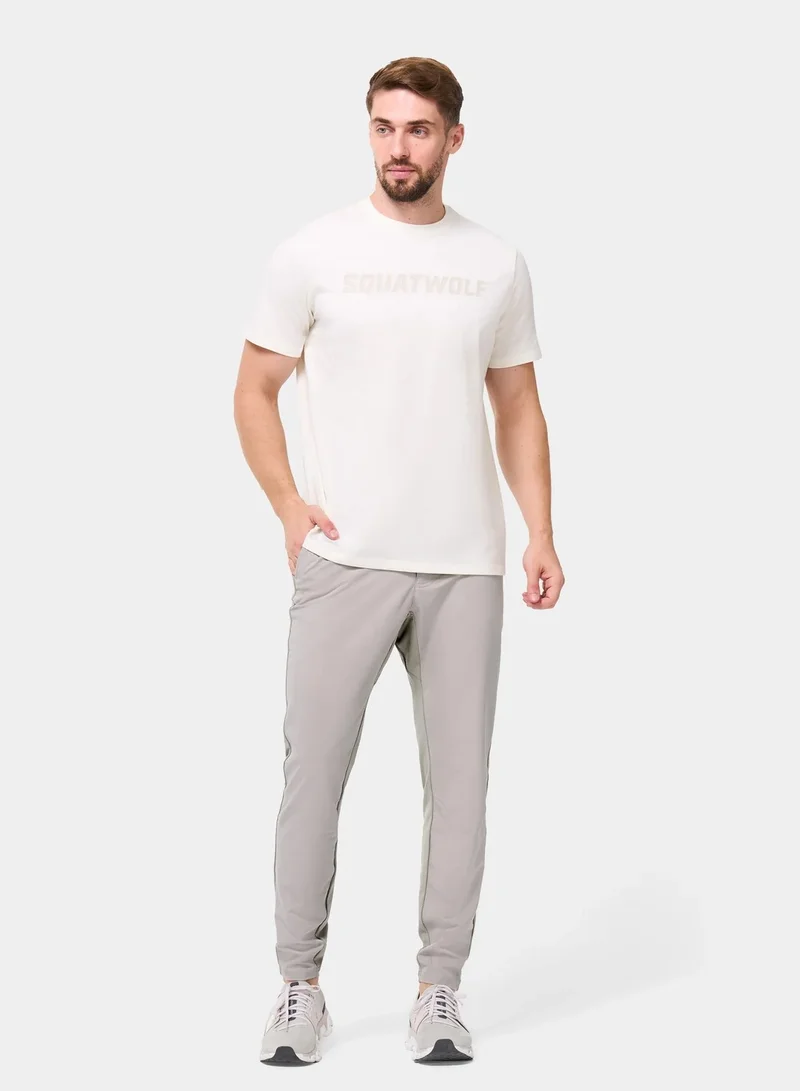 Squatwolf Pearl White Wordmark Regular T-Shirt for Men | Best Price UAE