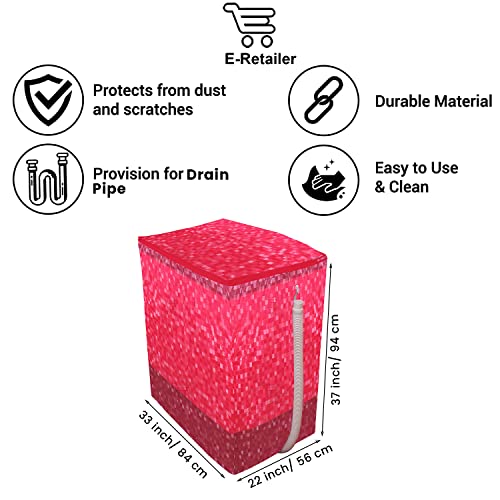 E-Retailer® Waterproof PVC Semi Automatic Washing Machine Cover With Zip Enclosure Suitable For 5kg to 8kg (Color-Red, Size-33x22x37 Inches) - Image 3