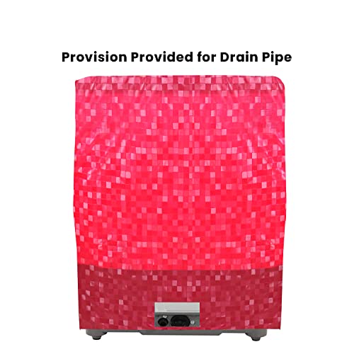 E-Retailer® Waterproof PVC Semi Automatic Washing Machine Cover With Zip Enclosure Suitable For 5kg to 8kg (Color-Red, Size-33x22x37 Inches) - Image 2