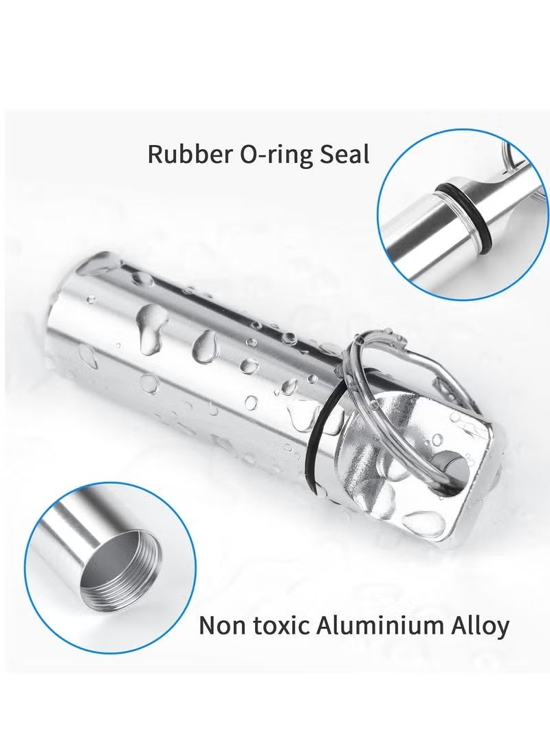 3pcs Small Aluminium Alloy Mini Portable Pill Pill Organizer Case , Box Keychain, Container for Purse, Waterproof Metal Pill Holder Medicine Bottle for Outdoor Camping Travel(Black+Silver+Red) - Image 5