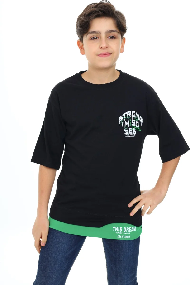 انجلوس جيرلز Boy Garni Detailed Printed T-Shirt 9-14 Years LX7083
