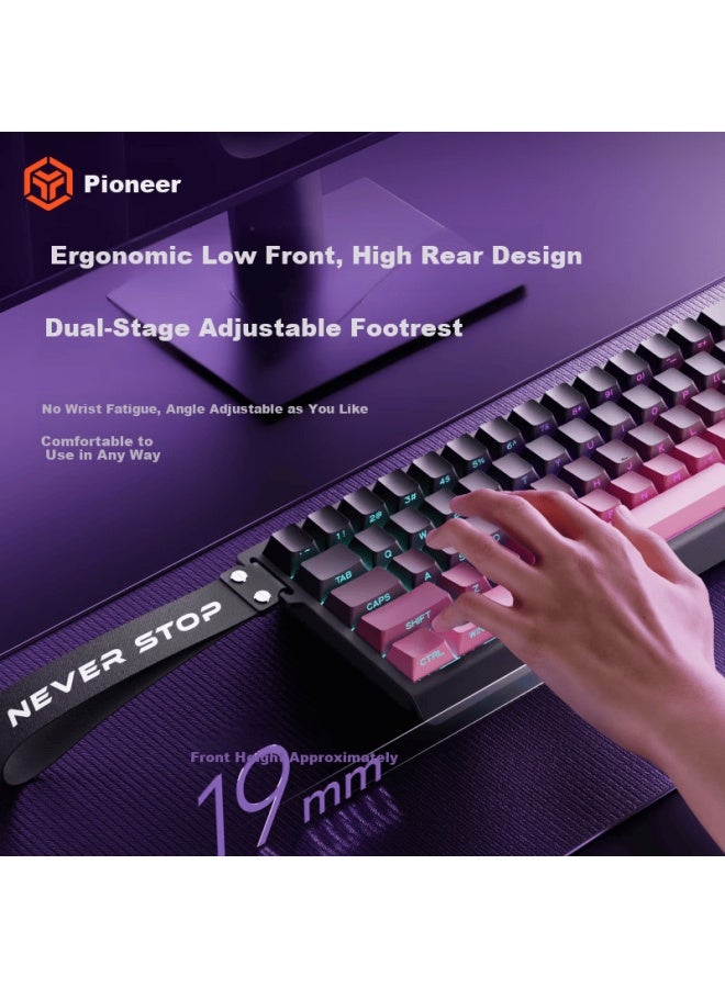 Eweadn F68 Wireless Keyboard Bluetooth Tri-mode Silent Mechanical Feel Gaming Portable Computer Laptop Membrane Keyboard For Tablet Ipad Blackberry - Image 3