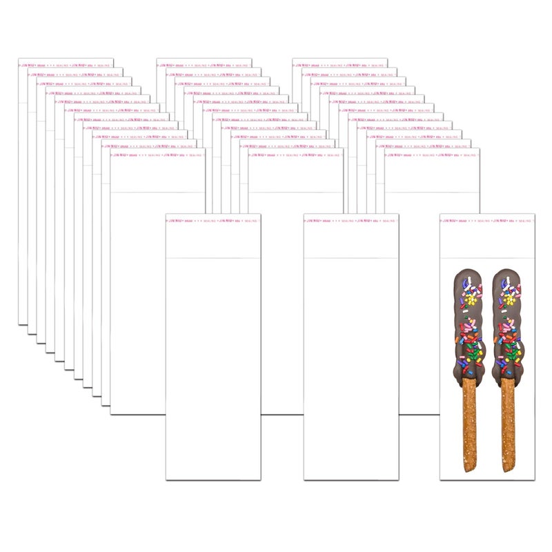 EachDusto Long Self Stick Cellophane Bags 3x8 Clear Pretzel Rod Bags 300pcs Self Adhesive Cello Bags 2mil for Bakery Candies Necklaces Crafts Candles Snacks Nuts Gift Party Favor