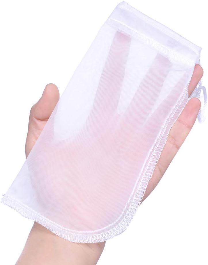 ALEGI Media Filter Bag Aquarium Extra Fine,Reusable 180 Micron Drawstring Mesh Filter Bags for Very Fine Resins Filter (7.5"*3.6" (6 Pack)) - Image 1