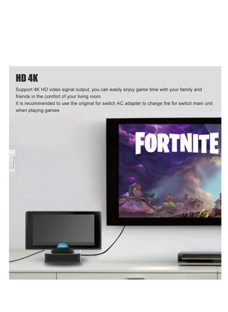 Captaintech Game Console TV Dock, Docking Station for Switch, Portable 5 in 1 USB Type C HD Multimedia Interface 4K Docking Station, for Switch OLED and Lite - Image 3