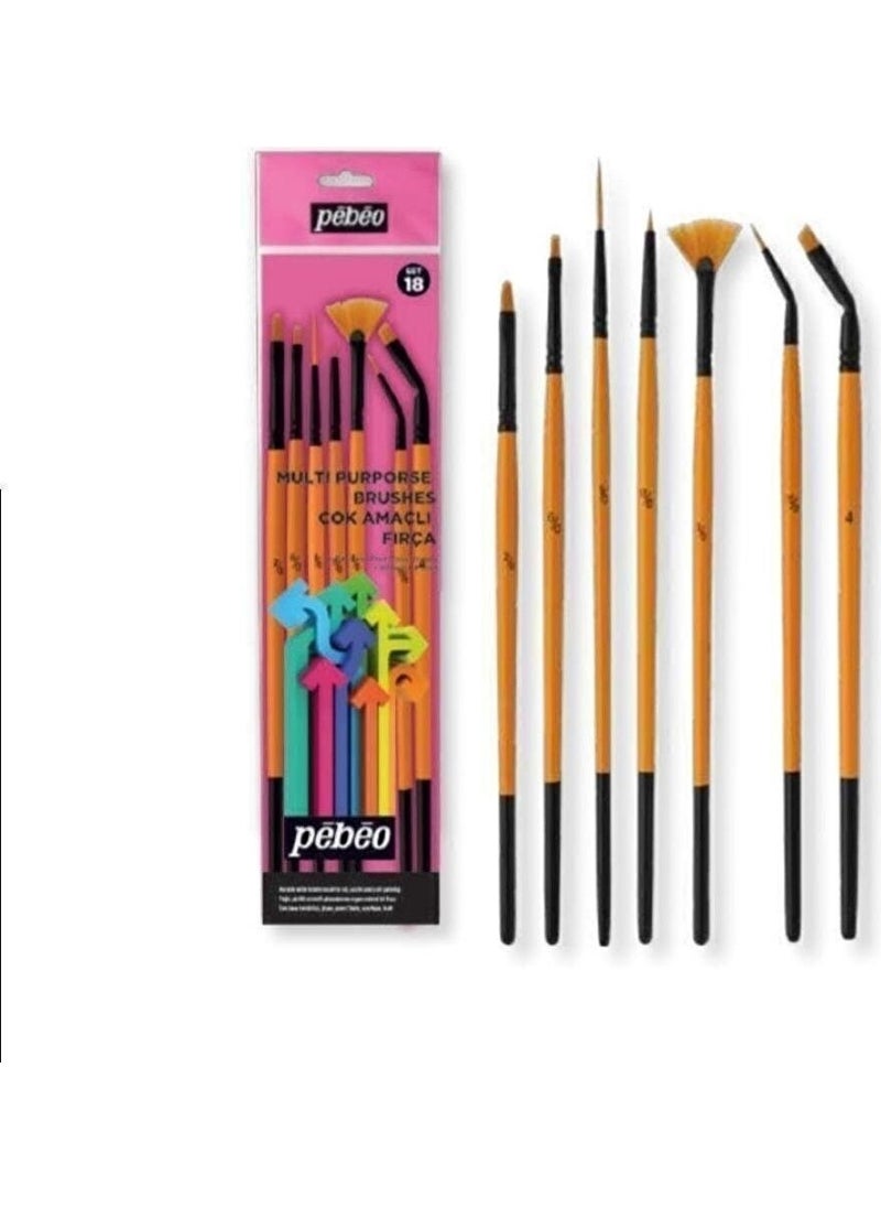 Pebeo Illumination and Miniature Brush Set 7 Piece Set-18 