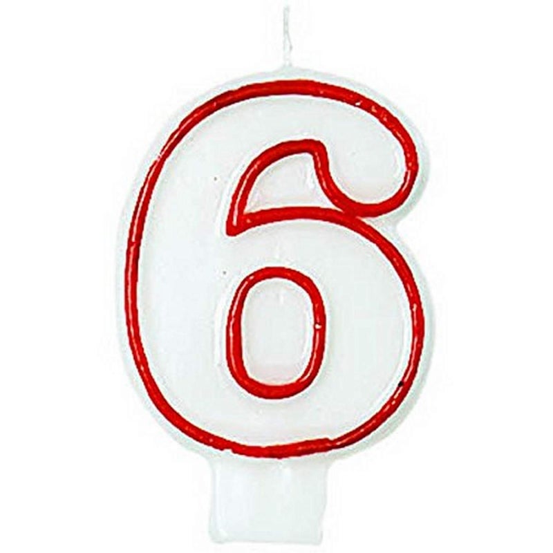 Amscan Flat Molded Number 6 Candles 3 Inches Multicolor