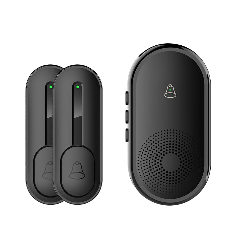 lokza Wireless Door Bell for Home Long Range, Waterproof Calling Bell Cordless Door Bell up to 1000ft Range with 55 Chimes, LED Light, 5-Level Volume (1 Receiver + 2 Buttons) - Image 2