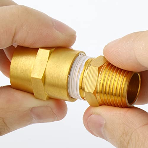 ChillWaves Brass Pipe Fitting, Hex Coupling 1/2" NPT Female x 1/2" NPT Female Thread Adapter(6-PACK) - Image 5