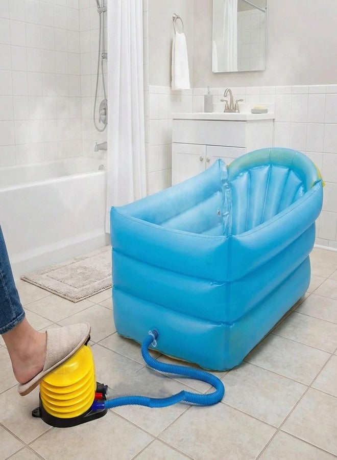 SOLDTRUE Inflatable Baby Bathtub with Air Pump, Baby Bath Tub Toddler Bathtub, Foldable Shower Basin for Newborn, Portable Travel Bath Tub. - Image 3