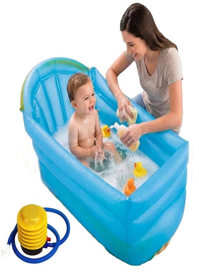 SOLDTRUE Inflatable Baby Bathtub with Air Pump, Baby Bath Tub Toddler Bathtub, Foldable Shower Basin for Newborn, Portable Travel Bath Tub. - Image 1