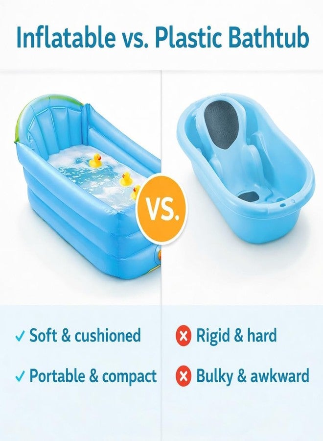 SOLDTRUE Inflatable Baby Bathtub with Air Pump, Baby Bath Tub Toddler Bathtub, Foldable Shower Basin for Newborn, Portable Travel Bath Tub. - Image 5