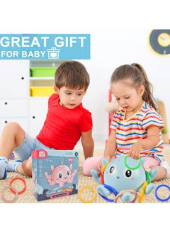 Dominy Baby Bath Toy Electric Sprinkler Octopus Bath Toy With Light And Music Automatically,With 8PCS Ring Toss, Spray Water Toys for Toddlers  - Image 5