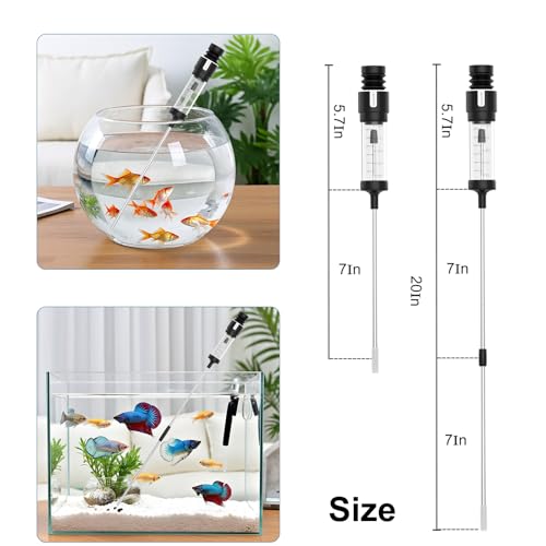 Carefree Fish Aquarium Gravel Cleaner 15~30In Multi-Functional Syphon Feeding Tube Upgraded Turkey Baster Stainless Steel Long Tweezers Long Scissors Long Base Leveling Shovel - Image 2
