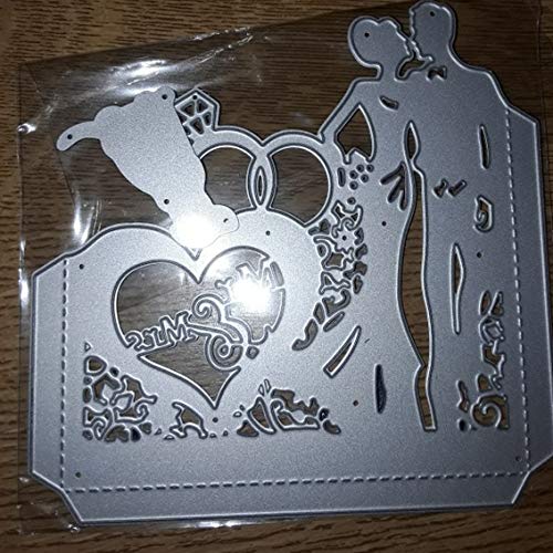 DDeehs Love Heart Die Cuts,Couple Wedding Mr&Mrs Diamond Ring Cutting Dies Cuts for Invitation DIY Album Card Making Embossing Scrapbooking Stencils Decoration - Image 3