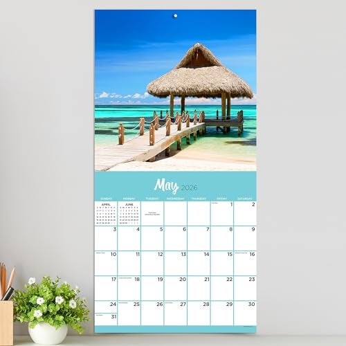 TF Publishing 2026 Tropical Escapes Wall Calendar - Large Grids for Appointments and Scheduling - Vertical Monthly Wall Calendar 2026 w/Premium Gloss Paper for Home and Office Organization - 12x12in - Image 4