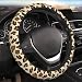 CTVSLFU Steering Wheel Cover Universal Fit Car Interior Accessories for Women Men 15 Inch Breathable Anti Slip Odorless Neoprene Steering Wheel Cover for Car Decor Protector Brown Gold Leopard 006 - Image 2