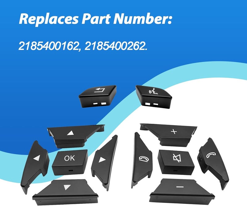 Automkt مجموعة أزرار التحكم في عجلة القيادة Automkt لمرسيدس بنز (أسود) - Image 3