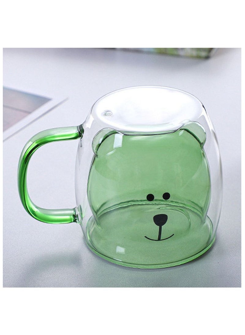 double glass with handle - inverted bear shape