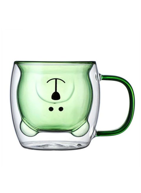double glass with handle - inverted bear shape
