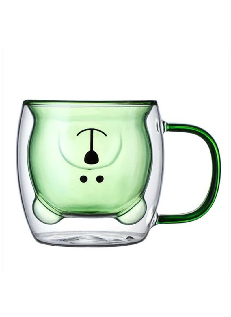 double glass with handle - inverted bear shape