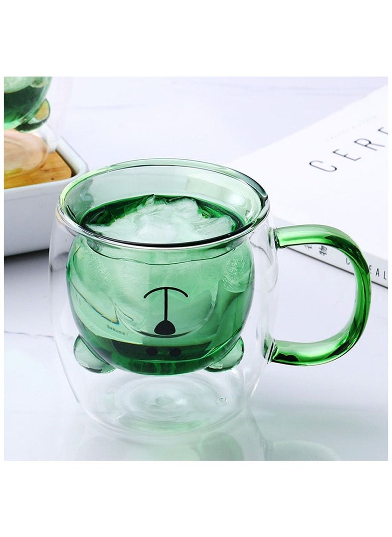 double glass with handle - inverted bear shape