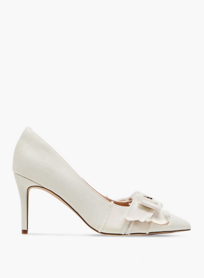 ELLE Women's Bow Accent Slip-On Pumps with Stiletto Heels  - Image 3