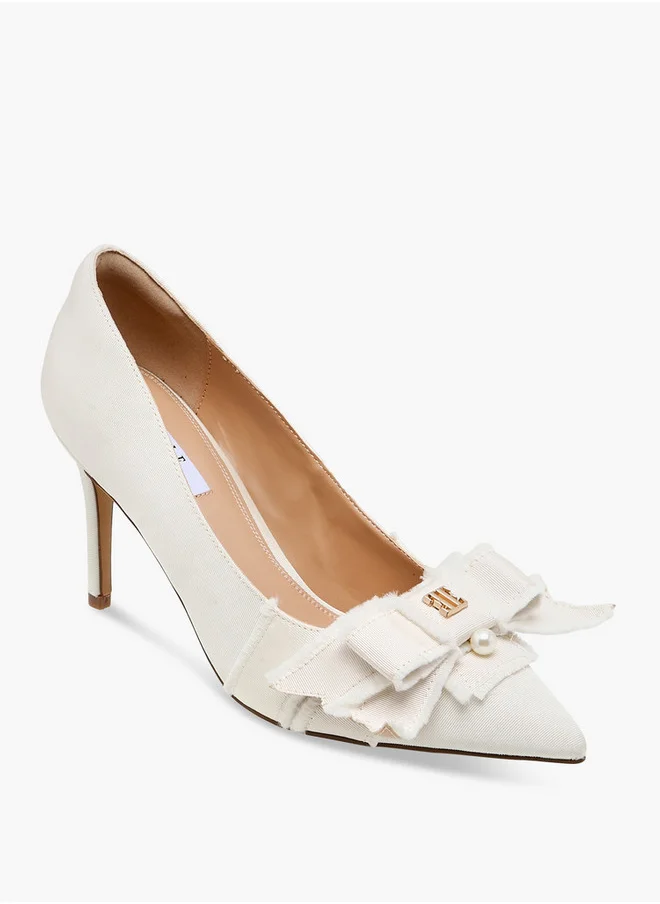 ايل Women's Bow Accent Slip-On Pumps with Stiletto Heels