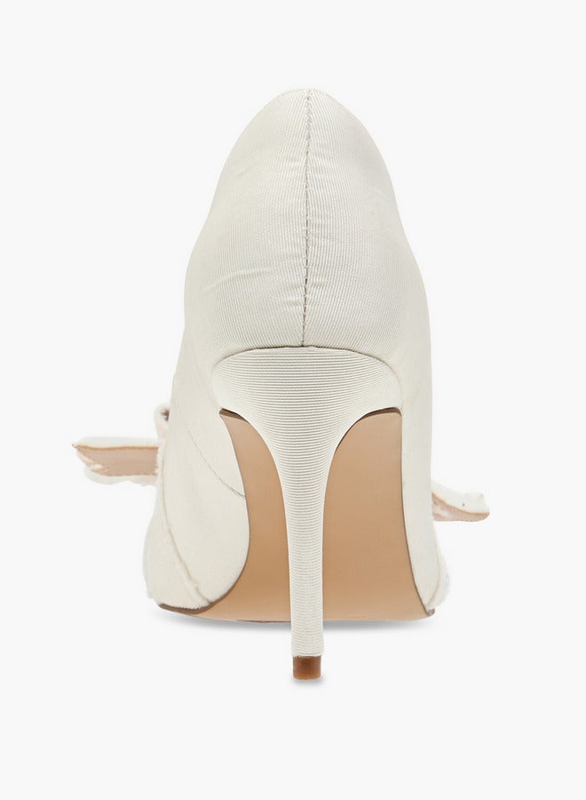 ELLE Women's Bow Accent Slip-On Pumps with Stiletto Heels  - Image 5