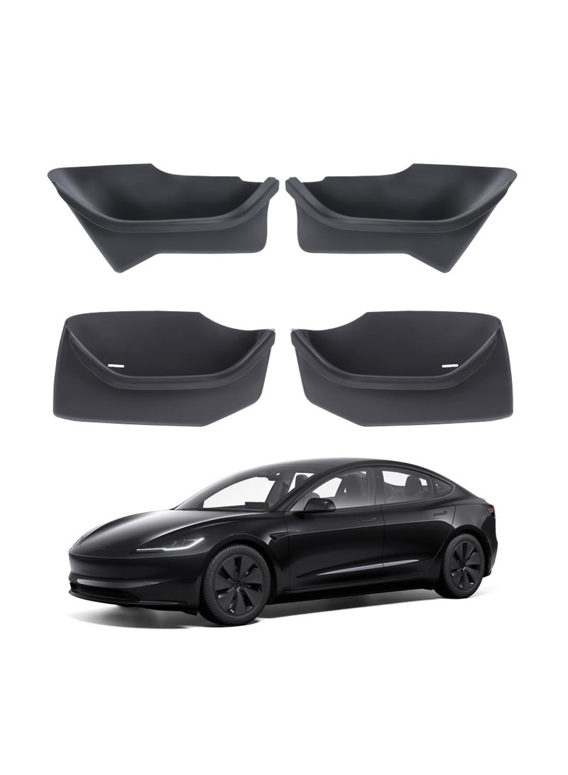 SYOSI New 2024 Model 3 Highland Door Tray, 4PCS Tesla Tray Mats Door Slot Organizer Tesla Door Accessories Rear Door Tray Car Interior Organizers Full-Cover Tray Organizer Fit for Model 3 2024 - Image 1