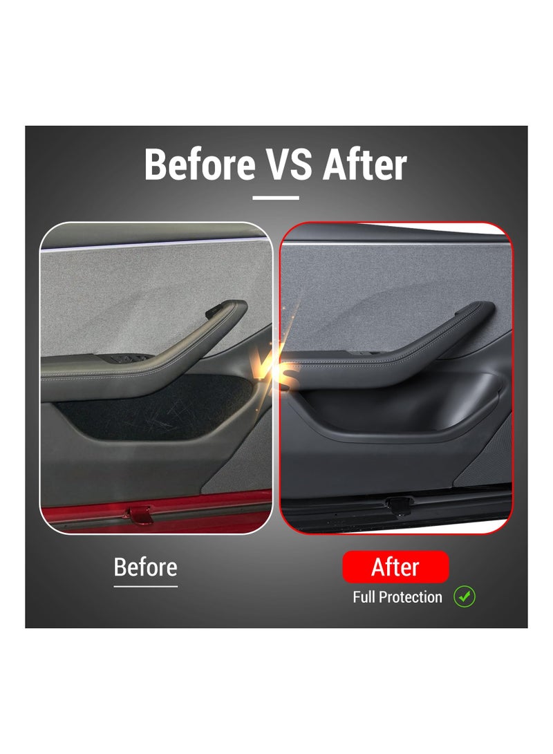 SYOSI New 2024 Model 3 Highland Door Tray, 4PCS Tesla Tray Mats Door Slot Organizer Tesla Door Accessories Rear Door Tray Car Interior Organizers Full-Cover Tray Organizer Fit for Model 3 2024 - Image 2