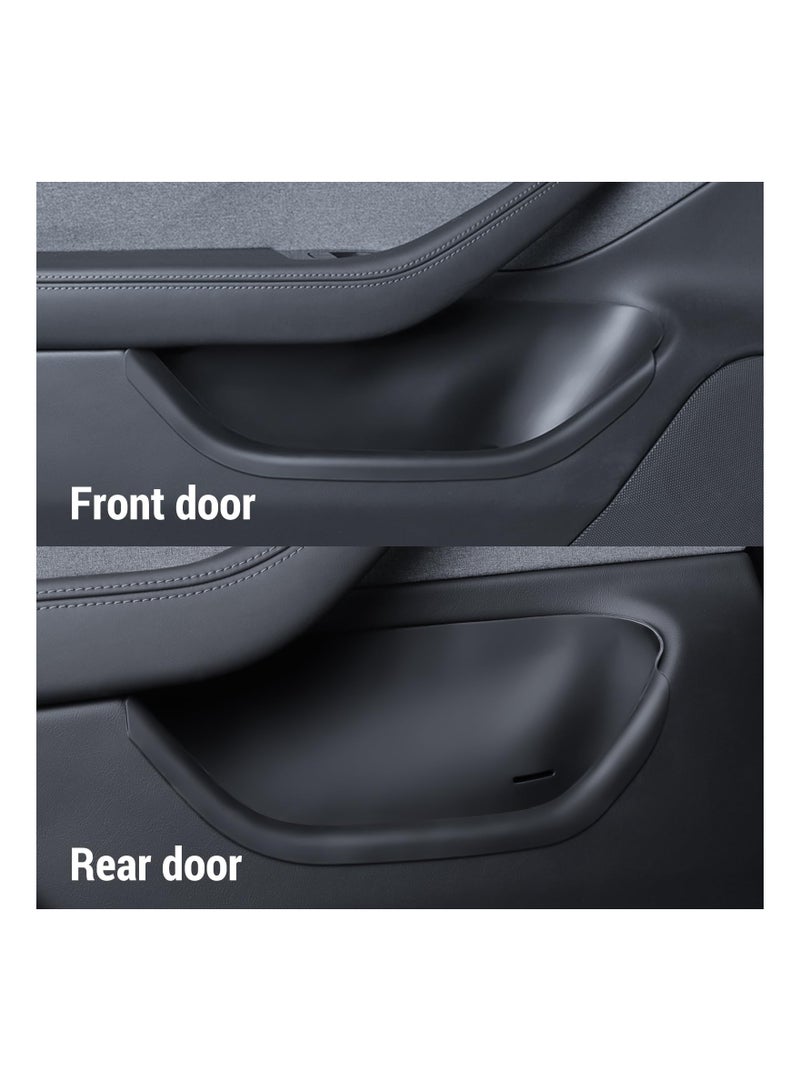 SYOSI New 2024 Model 3 Highland Door Tray, 4PCS Tesla Tray Mats Door Slot Organizer Tesla Door Accessories Rear Door Tray Car Interior Organizers Full-Cover Tray Organizer Fit for Model 3 2024 - Image 3