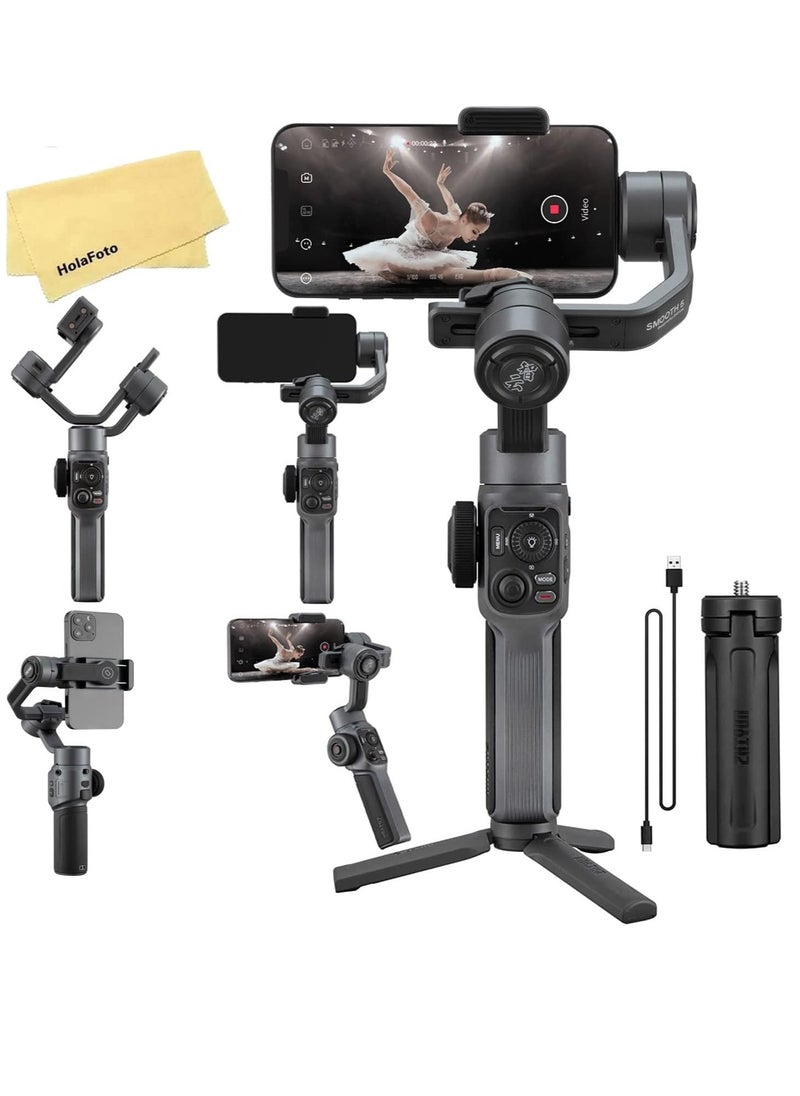 Zhiyun Smooth 5 3-Axis Handheld Gimbal Stabilizer for Smartphone Cell Phone Focus Pull & Zoom Capability for iPhone 13 12 11 X 8 7 6 Plus Samsung Galaxy S21 Note 20 Google Pixel 6  - Image 1