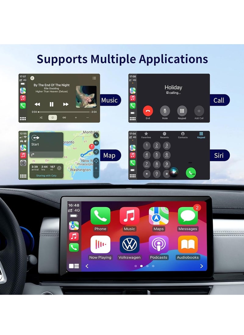 KASTWAVE - Wireless CarPlay Adapter - Plug & Play AI Box for Wired CarPlay Vehicles, Supports iOS 10+, Retains Original Controls, Enhanced Navigation, Music, Phone Calls, and Siri Assistant - Image 1