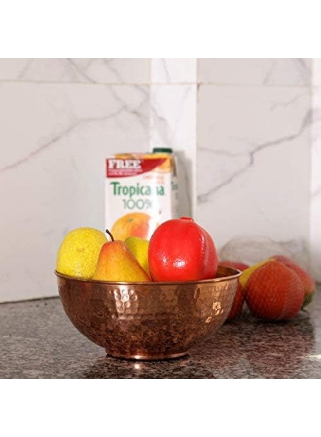 GoCraft وعاء خلط نحاسي نقي من GoCraft بتشطيب مطروق للسلطة، وخفق البيض، وزينة وتقديم الطعام - 7.5" (متوسط) - Image 4