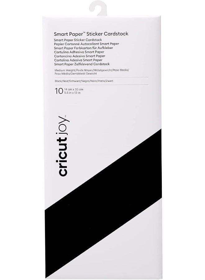 Cricut Smart Paper Sticker Cardstock  Black  14Cmx33Cm (5.5"x13")  10-Pack  For Use Joy - Image 1