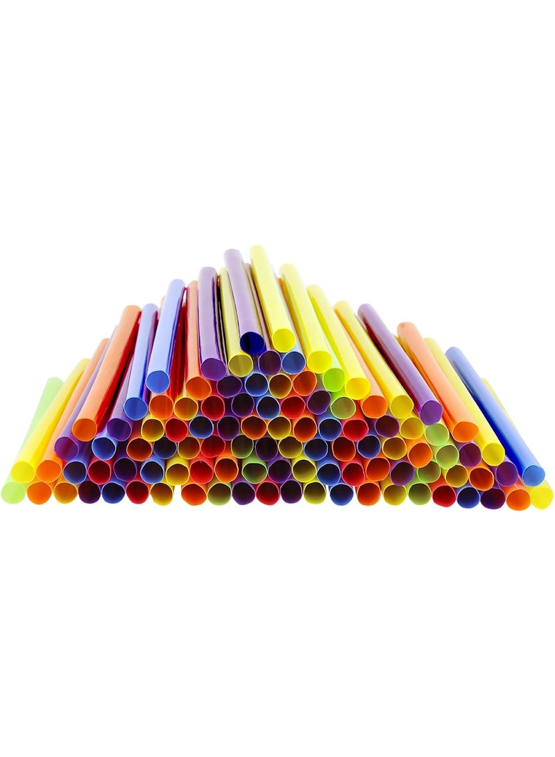 Comfy Package, [100 Count] Jumbo Plastic Smoothie Straws - 8.5"High - Assorted Colors - Image 1