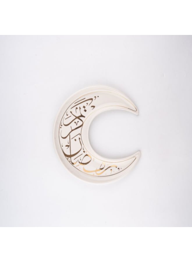 Rosa By Zinnia  Porcelain Happy Ramadan Crescent Serving Plate