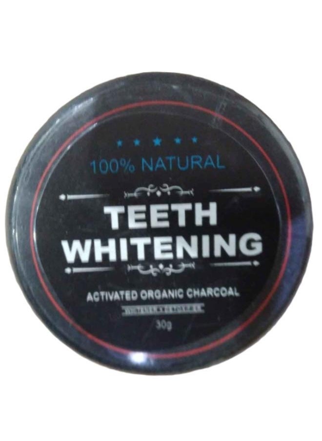 100% NATURAL Teeth Whitening Powder with Charcoal Extract 30g Multicolor 