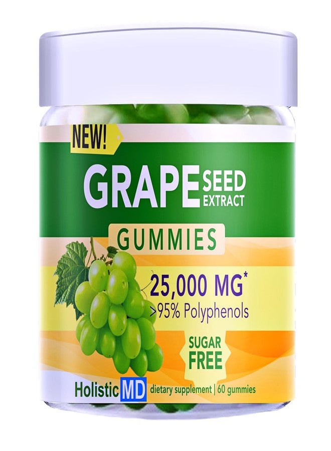 Holistic MD Grape Seed Extract Gummies | Grape Seed Oil 25,000 mg 50x Original | >95% Polyphenols | #1 Grape Seed Gummies in USA | Sugar Free Vegan | Grape Flavor 60 ct - Image 1