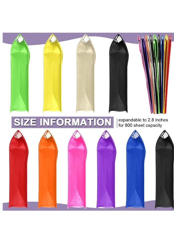 Generic Plastic File Folders Envelope, 10 Pieces Expanding Wallet Organizer Documents Folder with Snap Closure and Pocket, A4 Size Waterproof Transparent Pouch for School  - Image 4